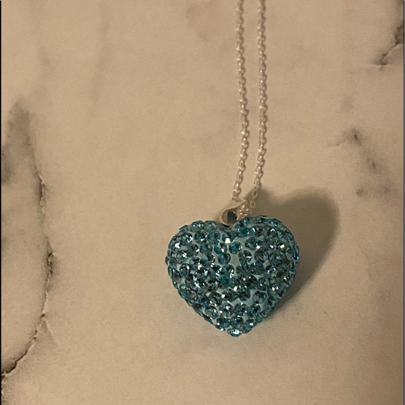Blue bubble heart swarovski crystal necklace NWT - Picture 4 of 7